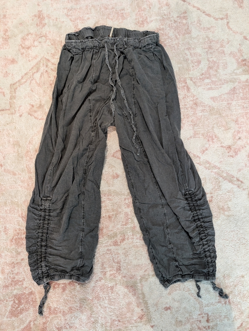 Free People Black Washed Black Drawstring Harem Pants